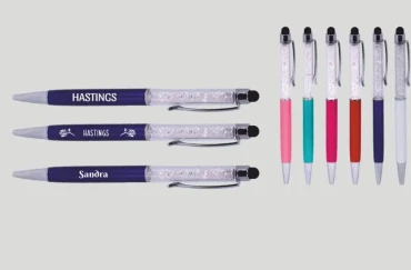 Crystal Metal Pen with rubber tip – personalised